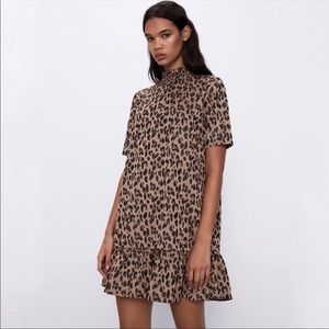 Zara Leopard Jacquard Dress